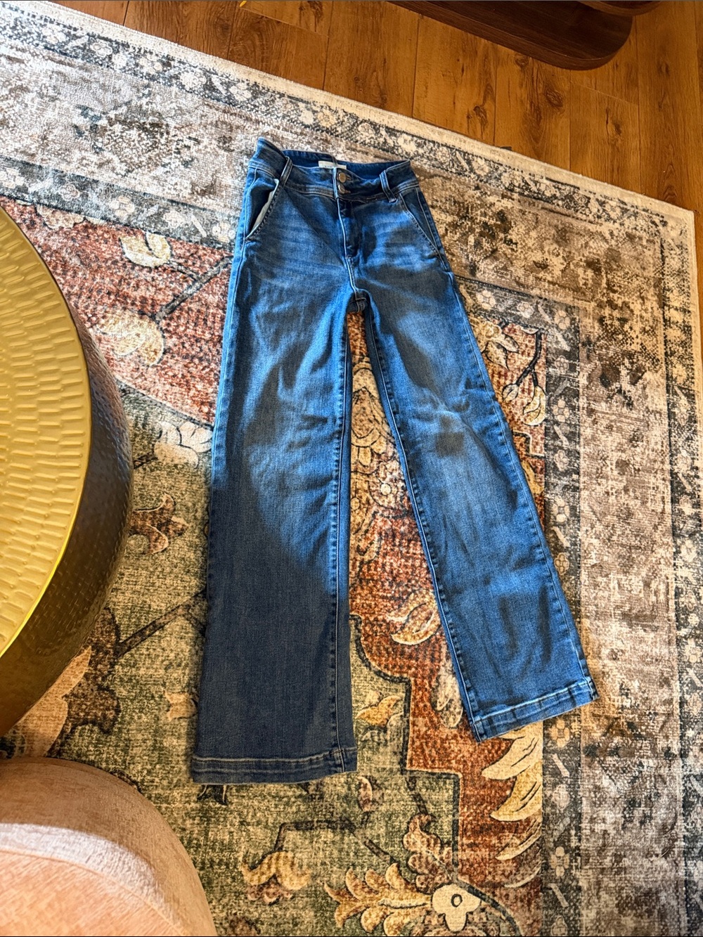 Risen wide leg jeans